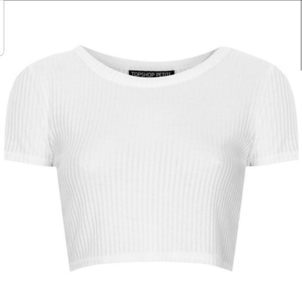Topshop Sz 6 Ribbed Crop Top NWT - Picture 2 of 3